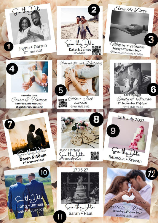 Personalised Save the Date Photo Magnets - Wedding & Event Announcements (50mm x 50mm)